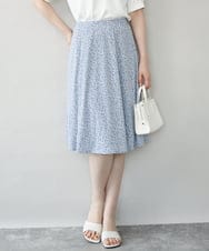 FIHFD40080 OFUON le MK(オフオン　ル　エムケー) カリグラフィープリント ジャージスカート/洗える/WEB限定サイズあり ネイビー