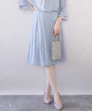 FIHFD40080 OFUON le MK(オフオン　ル　エムケー) カリグラフィープリント ジャージスカート/洗える/WEB限定サイズあり ネイビー