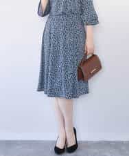 FIHFD40080 OFUON le MK(オフオン　ル　エムケー) カリグラフィープリント ジャージスカート/洗える/WEB限定サイズあり ネイビー