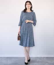 FIHFD40080 OFUON le MK(オフオン　ル　エムケー) カリグラフィープリント ジャージスカート/洗える/WEB限定サイズあり ネイビー