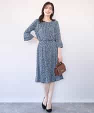 FIHFD40080 OFUON le MK(オフオン　ル　エムケー) カリグラフィープリント ジャージスカート/洗える/WEB限定サイズあり ネイビー