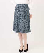 FIHFD40080 OFUON le MK(オフオン　ル　エムケー) カリグラフィープリント ジャージスカート/洗える/WEB限定サイズあり ネイビー