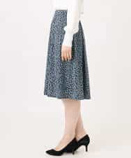 FIHFD40080 OFUON le MK(オフオン　ル　エムケー) カリグラフィープリント ジャージスカート/洗える/WEB限定サイズあり ネイビー