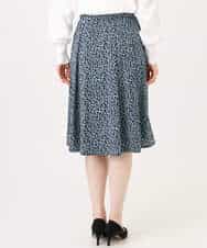 FIHFD40080 OFUON le MK(オフオン　ル　エムケー) カリグラフィープリント ジャージスカート/洗える/WEB限定サイズあり ネイビー