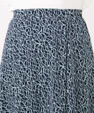 FIHFD40080 OFUON le MK(オフオン　ル　エムケー) カリグラフィープリント ジャージスカート/洗える/WEB限定サイズあり ネイビー