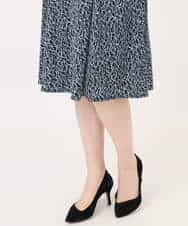 FIHFD40080 OFUON le MK(オフオン　ル　エムケー) カリグラフィープリント ジャージスカート/洗える/WEB限定サイズあり ネイビー