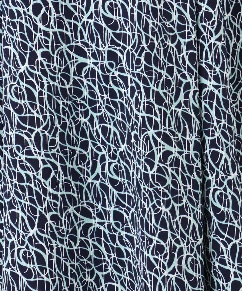 FIHFD40080 OFUON le MK(オフオン　ル　エムケー) カリグラフィープリント ジャージスカート/洗える/WEB限定サイズあり ネイビー