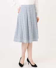 FIHFD40080 OFUON le MK(オフオン　ル　エムケー) カリグラフィープリント ジャージスカート/洗える/WEB限定サイズあり ネイビー