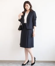 FIHGA30080 OFUON le MK(オフオン　ル　エムケー) [セットアップ対応]ラップ風スカート/洗える グレー