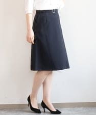 FIHGA30080 OFUON le MK(オフオン　ル　エムケー) [セットアップ対応]ラップ風スカート/洗える グレー