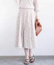 FIHGD13090 OFUON le MK(オフオン　ル　エムケー) レトロフラワープリントスカート/洗える ベージュ