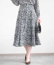 FIHGD13090 OFUON le MK(オフオン　ル　エムケー) レトロフラワープリントスカート/洗える ベージュ