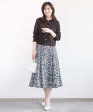 FIHGD13090 OFUON le MK(オフオン　ル　エムケー) レトロフラワープリントスカート/洗える ベージュ