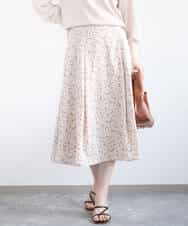 FIHGD13090 OFUON le MK(オフオン　ル　エムケー) レトロフラワープリントスカート/洗える ベージュ