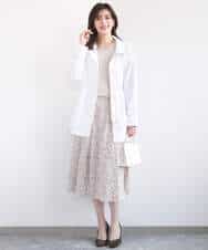 FIHGD13090 OFUON le MK(オフオン　ル　エムケー) レトロフラワープリントスカート/洗える ベージュ