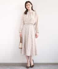 FIHGD13090 OFUON le MK(オフオン　ル　エムケー) レトロフラワープリントスカート/洗える ベージュ