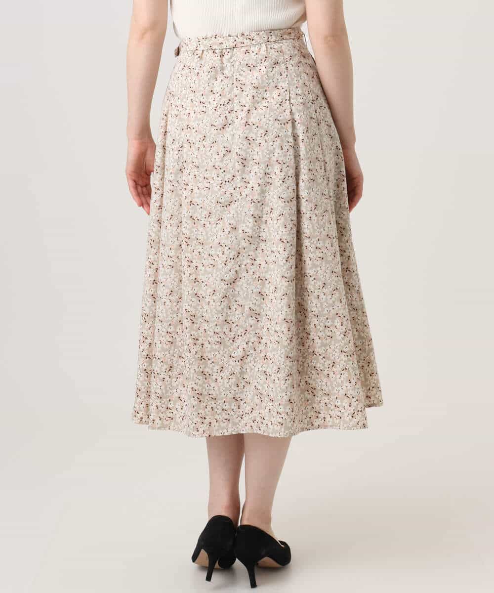 FIHGD13090 OFUON le MK(オフオン　ル　エムケー) レトロフラワープリントスカート/洗える ベージュ