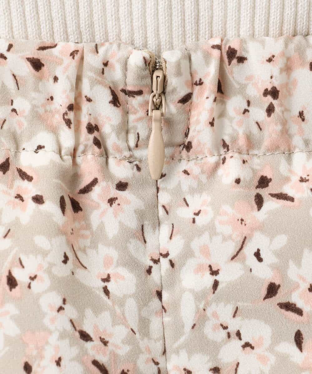 FIHGD13090 OFUON le MK(オフオン　ル　エムケー) レトロフラワープリントスカート/洗える ベージュ