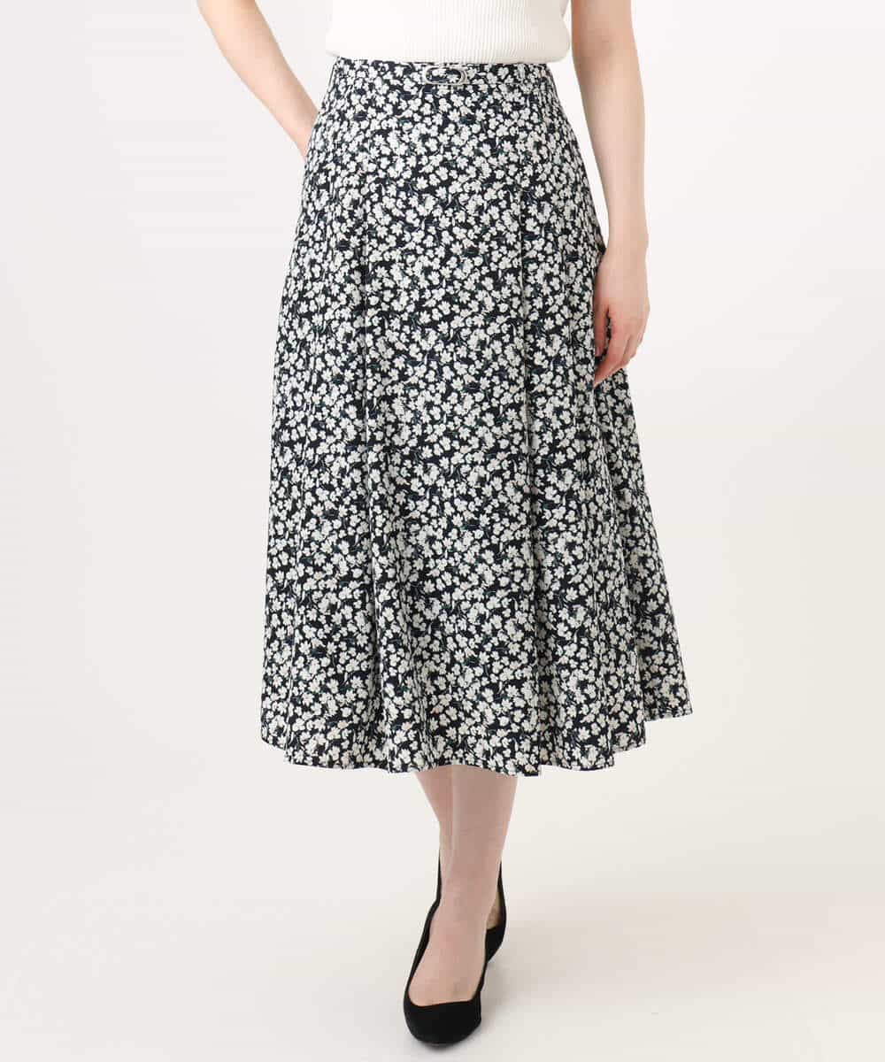 FIHGD13090 OFUON le MK(オフオン　ル　エムケー) レトロフラワープリントスカート/洗える ベージュ