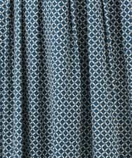 FIHGD19090 OFUON le MK(オフオン　ル　エムケー) ウエストタック格子柄フレアスカート/洗濯機で洗える/セットアップ可 ブルーグリーン