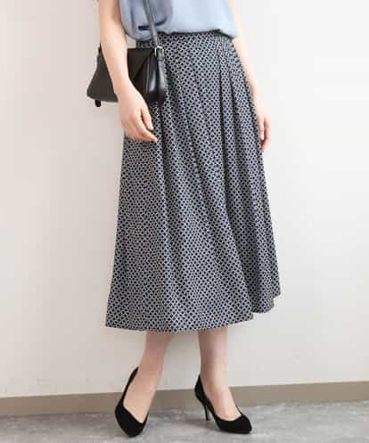 FIHGD19090 OFUON le MK ウエストタック格子柄フレアスカート/洗濯機で洗える/セットアップ可