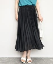 FIHGD24090 OFUON le MK(オフオン　ル　エムケー) シアープリーツロングスカート/洗える ダークグレー