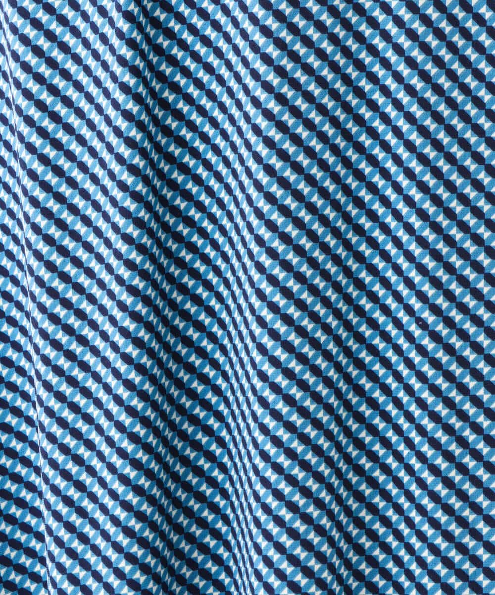 FIHGV40080 OFUON(オフオン　ル　エムケー) 幾何柄フレアースカート/洗える ブルー