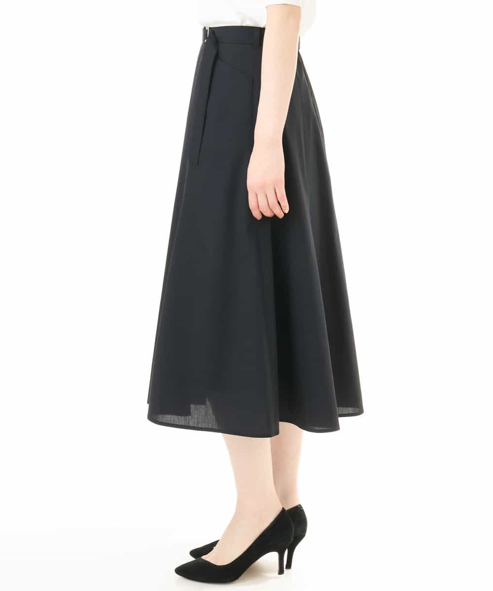 FIHHD27090 OFUON le MK(オフオン　ル　エムケー) ベルト付きフレアスカート/接触冷感/UVカット/洗える/セットアップ可 ネイビー