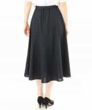 FIHHD27090 OFUON le MK(オフオン　ル　エムケー) ベルト付きフレアスカート/接触冷感/UVカット/洗える/セットアップ可 ネイビー