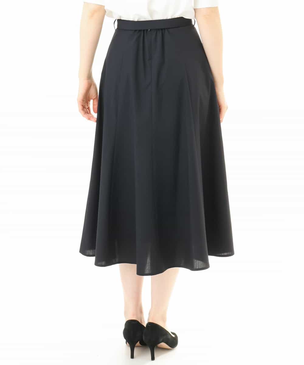 FIHHD27090 OFUON le MK(オフオン　ル　エムケー) ベルト付きフレアスカート/接触冷感/UVカット/洗える/セットアップ可 ネイビー