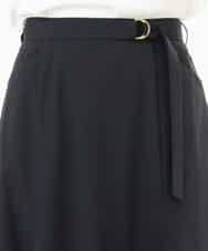 FIHHD27090 OFUON le MK(オフオン　ル　エムケー) ベルト付きフレアスカート/接触冷感/UVカット/洗える/セットアップ可 ネイビー