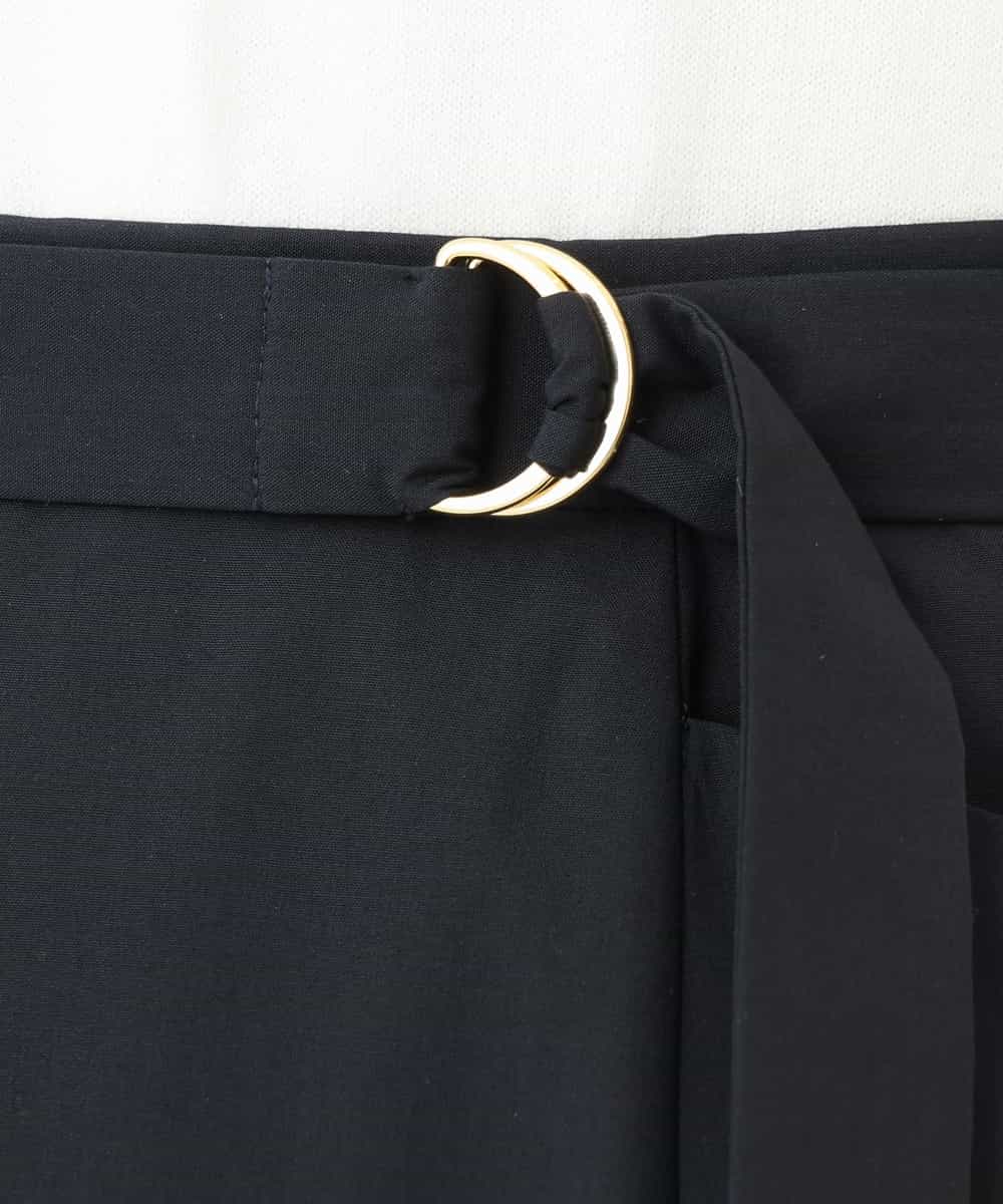 FIHHD27090 OFUON le MK(オフオン　ル　エムケー) ベルト付きフレアスカート/接触冷感/UVカット/洗える/セットアップ可 ネイビー