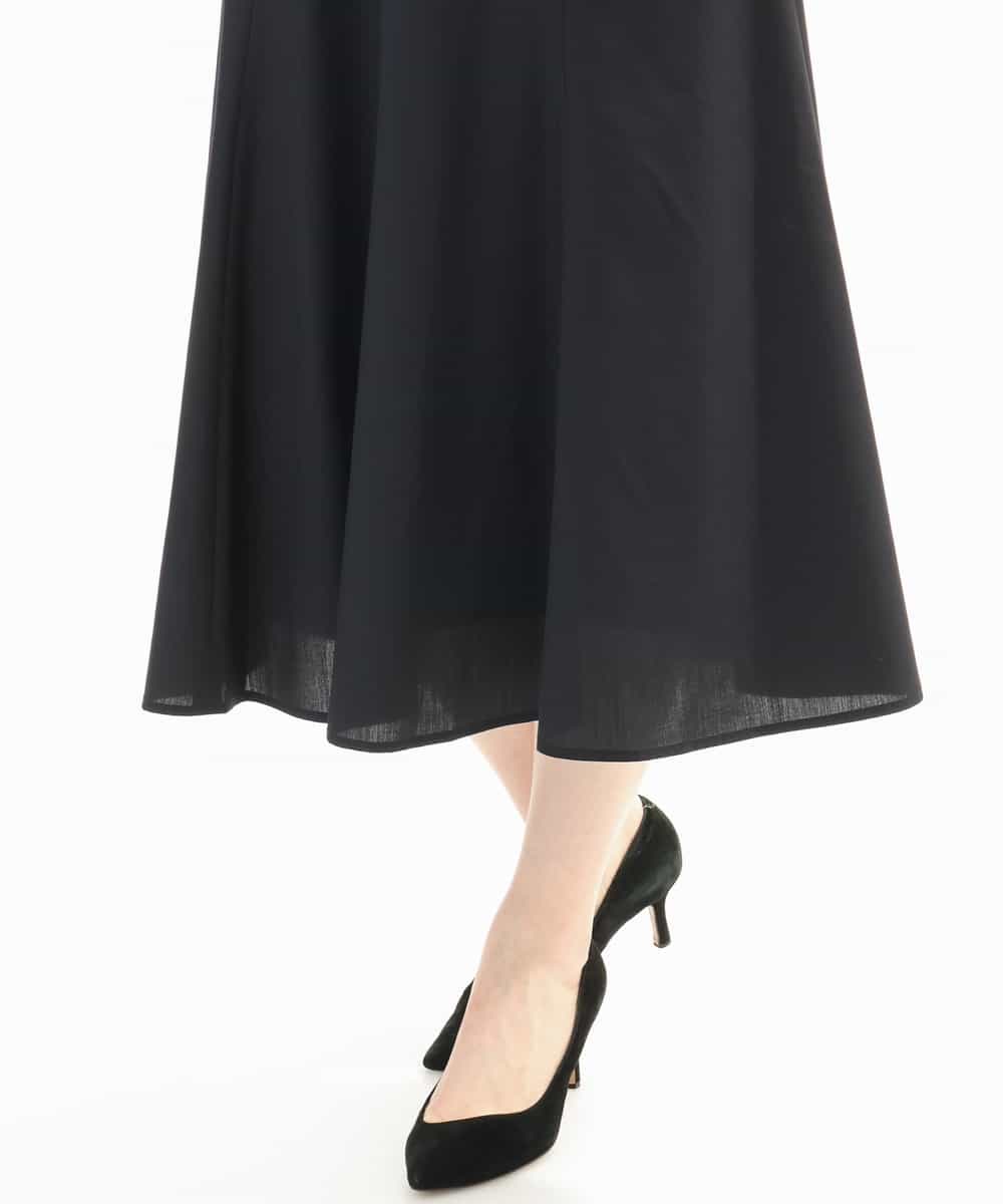 FIHHD27090 OFUON le MK(オフオン　ル　エムケー) ベルト付きフレアスカート/接触冷感/UVカット/洗える/セットアップ可 ネイビー