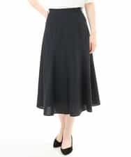 FIHHD27090 OFUON le MK(オフオン　ル　エムケー) ベルト付きフレアスカート/接触冷感/UVカット/洗える/セットアップ可 ネイビー