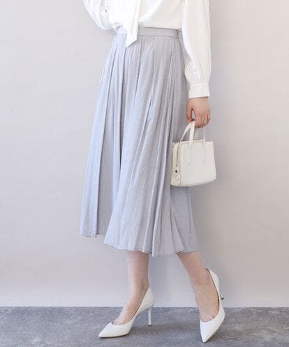 FIHJA07090 OFUON le MK ドットジャガードフレアースカート/UVカット/洗える