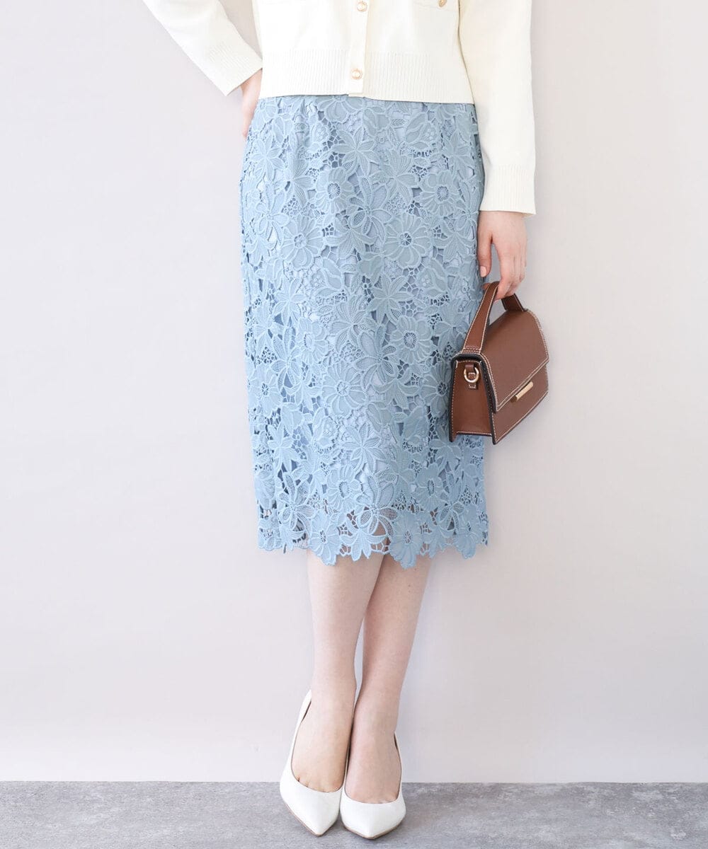 フラワーレースタイトスカート/洗える(ミモレ丈スカート) | OFUON le
