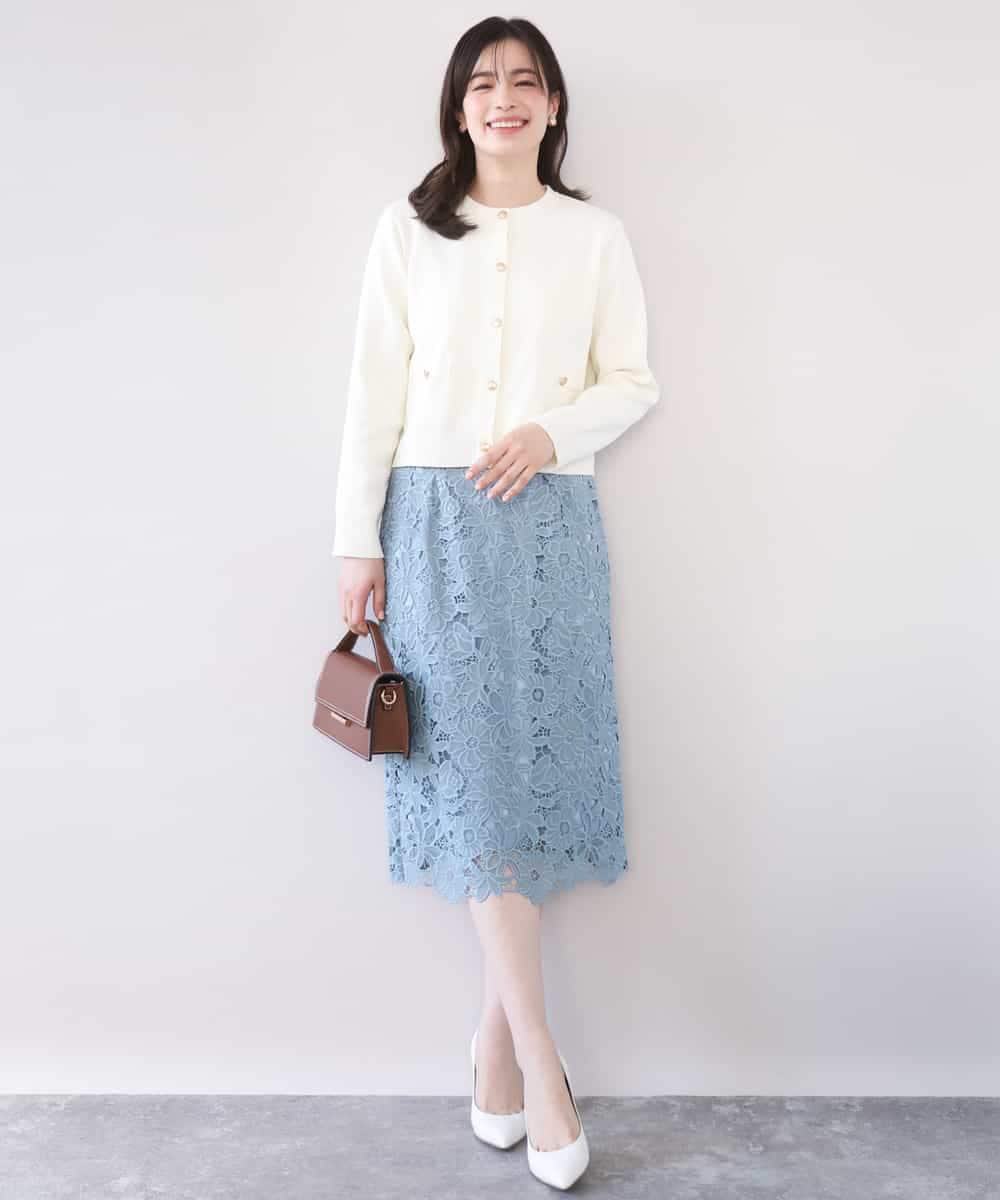 フラワーレースタイトスカート/洗える(ミモレ丈スカート) | OFUON le