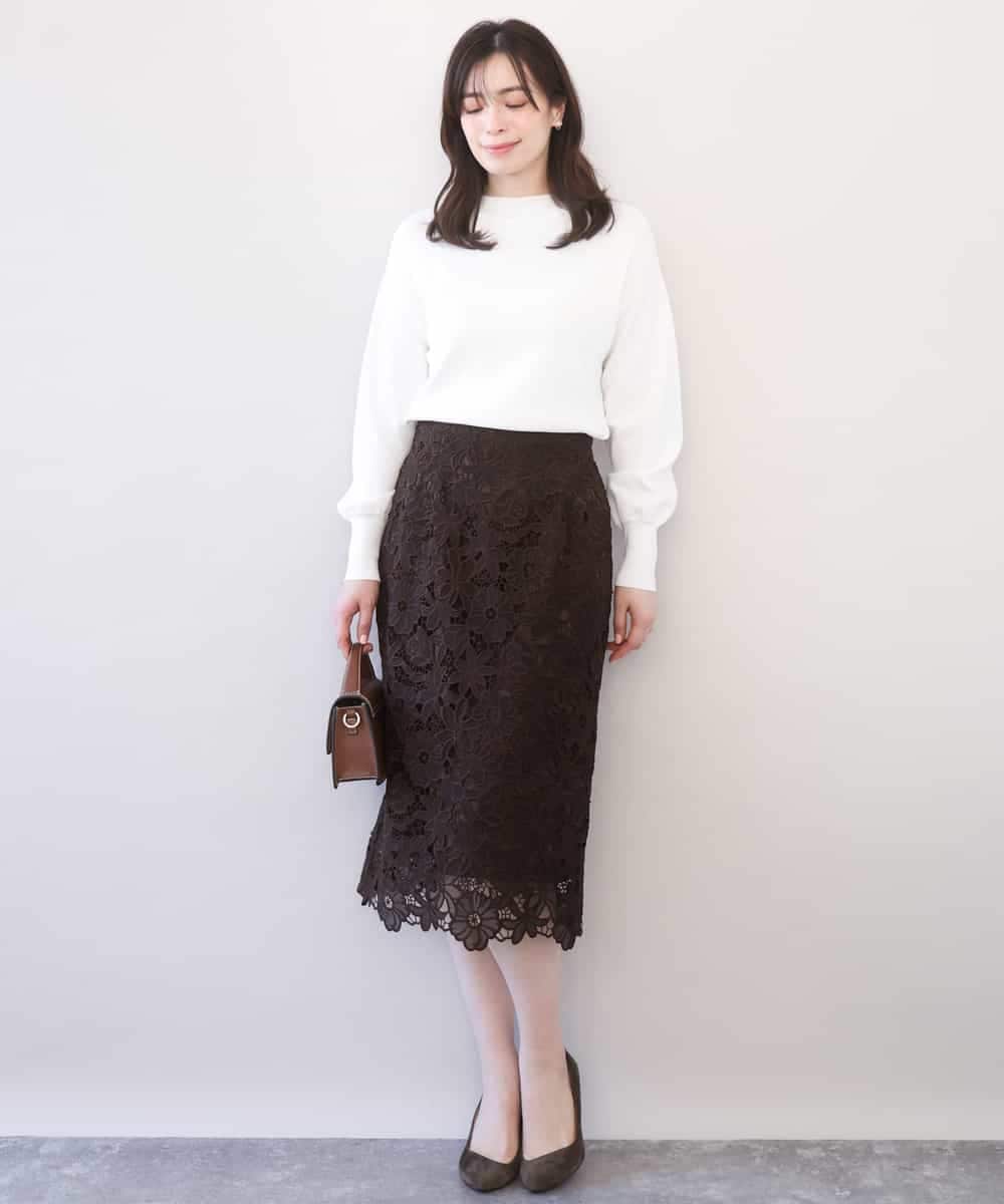 フラワーレースタイトスカート/洗える(ミモレ丈スカート) | OFUON le