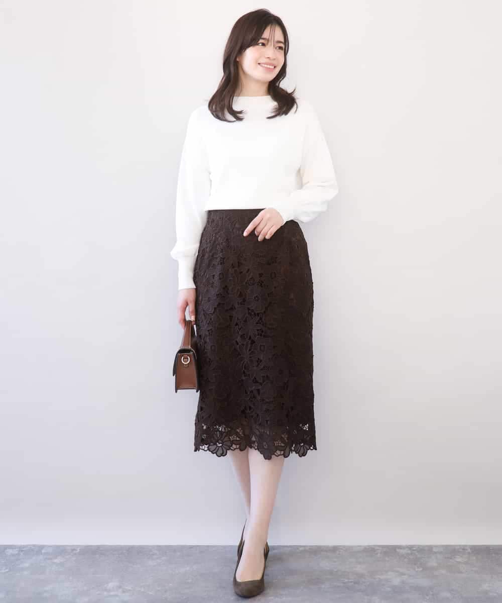 フラワーレースタイトスカート/洗える(ミモレ丈スカート) | OFUON le