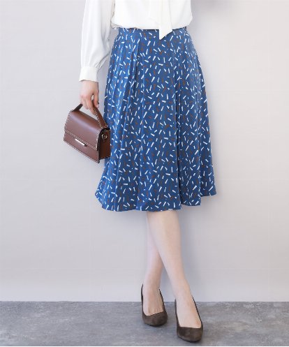 FIHJA40080 OFUON le MK 総柄フレアースカート/洗える/WEB限定サイズあり