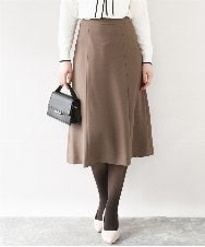 FIHJA52070 OFUON le MK(オフオン　ル　エムケー) [セットアップ対応]タックディティールスカート/洗える/WEB限定サイズあり モカ