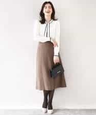 FIHJA52070 OFUON le MK(オフオン　ル　エムケー) [セットアップ対応]タックディティールスカート/洗える/WEB限定サイズあり ベージュ