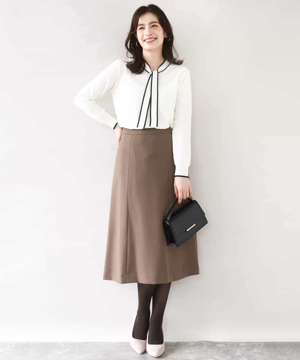 FIHJA52070 OFUON le MK(オフオン　ル　エムケー) [セットアップ対応]タックディティールスカート/洗える/WEB限定サイズあり ベージュ