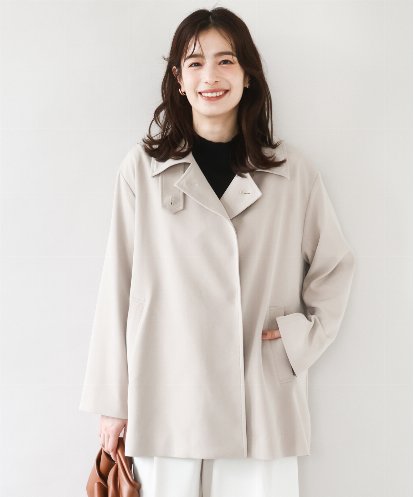 FIJAD20150 OFUON le MK ミドル丈スタンドコート/洗える/WEB限定サイズあり