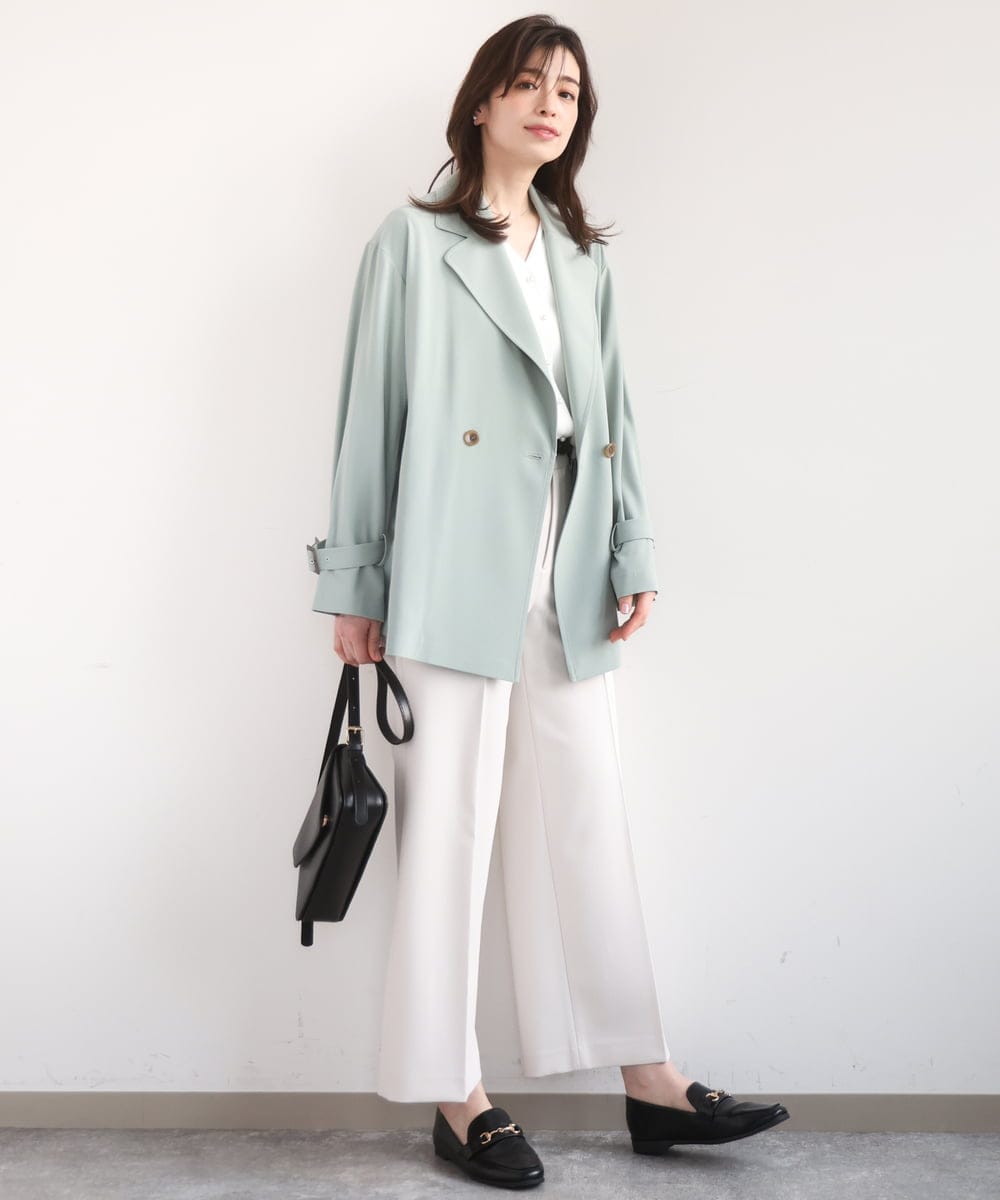 FIJFD08130 OFUON le MK(オフオン　ル　エムケー) ショート丈ツイルトレンチコート/洗える/WEB限定サイズあり ベージュ