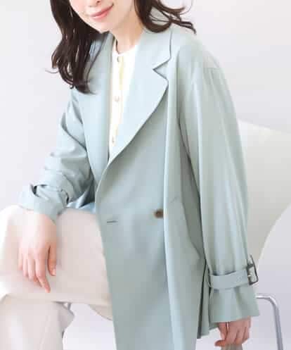 FIJFD08130 OFUON le MK ショート丈ツイルトレンチコート/洗える/WEB限定サイズあり