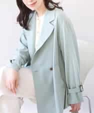 FIJFD08130 OFUON le MK(オフオン　ル　エムケー) ショート丈ツイルトレンチコート/洗える/WEB限定サイズあり ミント