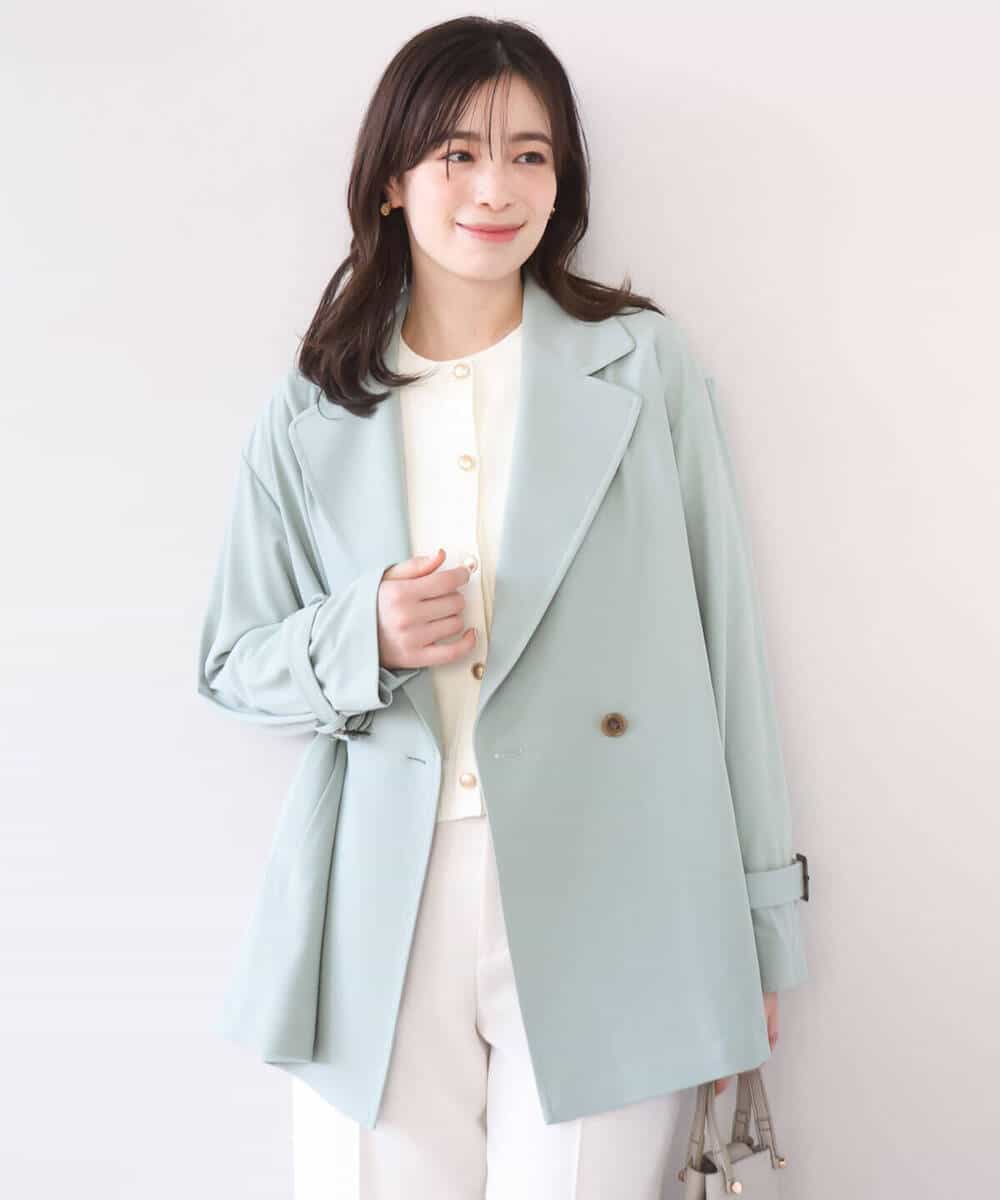 FIJFD08130 OFUON le MK(オフオン　ル　エムケー) ショート丈ツイルトレンチコート/洗える/WEB限定サイズあり ベージュ