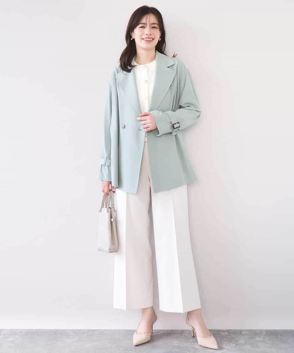 FIJFD08130 OFUON le MK(オフオン　ル　エムケー) ショート丈ツイルトレンチコート/洗える/WEB限定サイズあり ベージュ