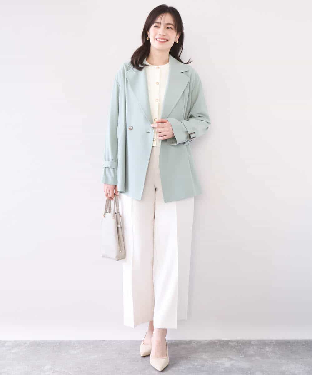 FIJFD08130 OFUON le MK(オフオン　ル　エムケー) ショート丈ツイルトレンチコート/洗える/WEB限定サイズあり ベージュ